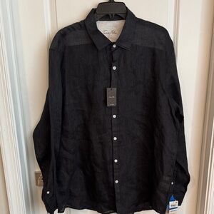 Tasso Elba Men's Black Long-Sleeve Button-Up Shirt